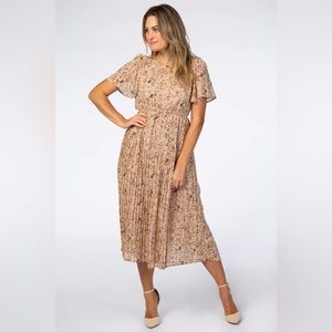 Bohme Pleated Floral Midi Dress